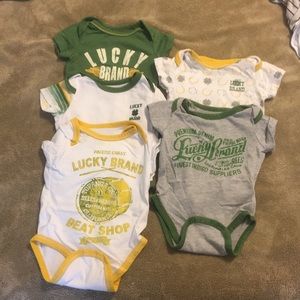 Lucky Brand onesies 3-6m